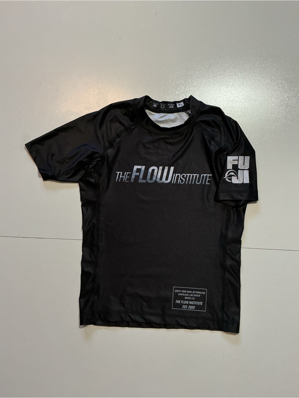 Fuji The Flow Institute Bruce Lee Youth Kids BJJ Jiu Jitsu Rashguard Top Shirt
